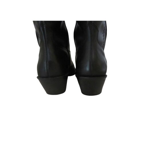 Matisse Cowboy Style Black Leather Boots w Laser Cut Design, Size 9M - Picture 4 of 6